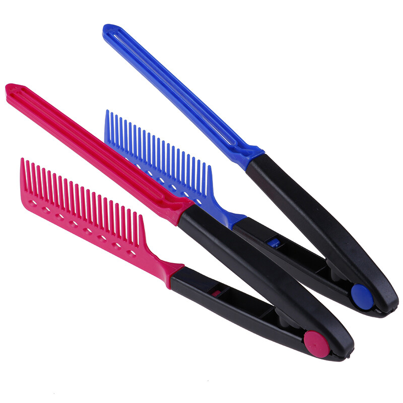 1x V Type Hair Comb Hair Straightener Combs DIY Haircut Antistatic