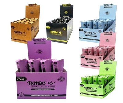 Jumbo Dutch ungebleicht Original Tabakpapier Zigarettenkegel - Box mit 32 Zapfen