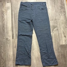 Vintage 70's Levi's Sta-Prest Blue Houndstooth Plaid Pant's No Size