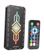 PWM & 5V Addressable ARGB Magnetic Fan Hub –1 to 9-Port PC Case Splitter Black