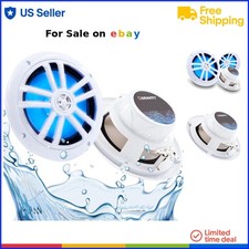 Marine Speakers Waterproof 6.5 Inch 2-Way Outdoor Stereo Bluetooth LED Light