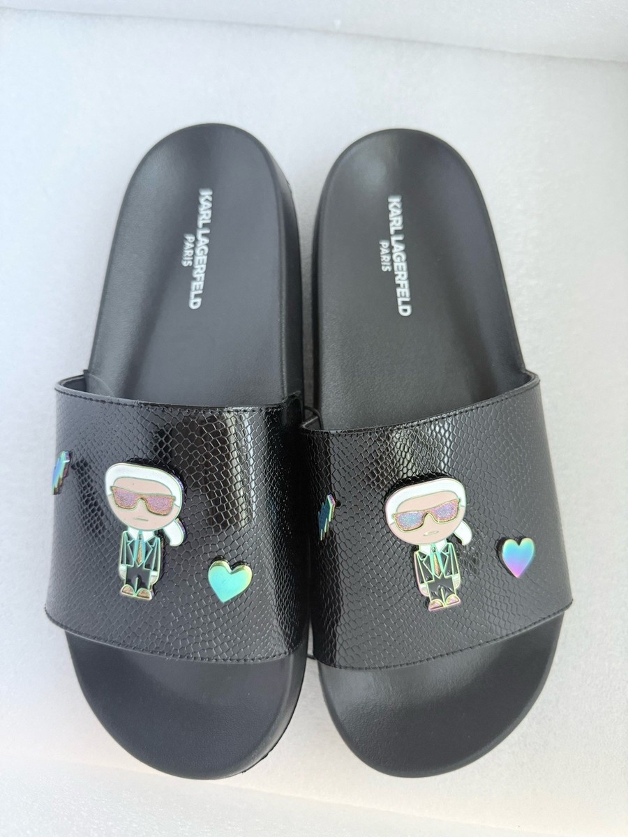 Lagerfeld Slides Karl Lagerfeld Black Sandals Karl Lagerfeld Skuba
