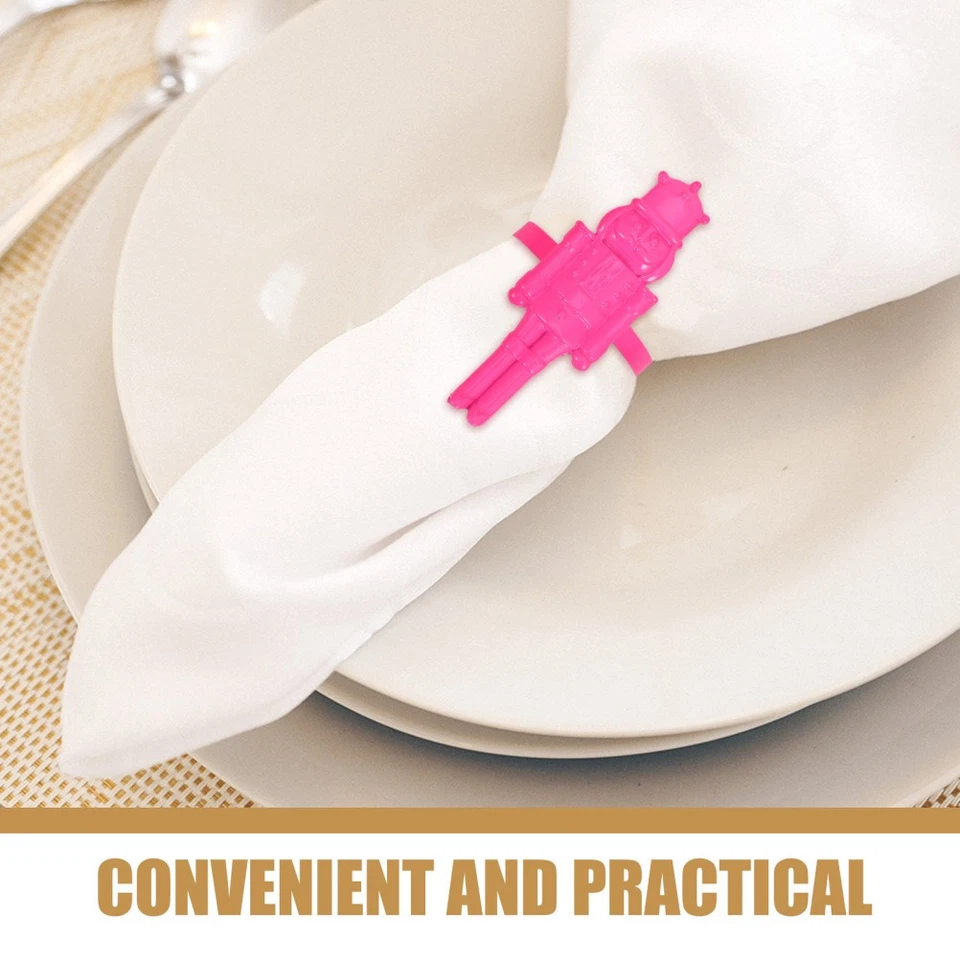  4 Pcs Portatovagliolo Allacciatovaglioli Portatovaglioli Natalizi Fibbia - Immagine 3 di 4