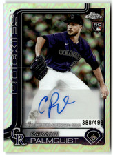 2025 Topps Chrome MLB No. AC-CP Carson Palmquist Rookie Auto Refractor 388/499