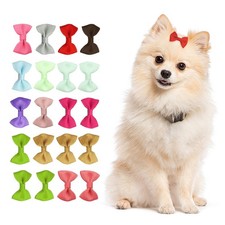 1.6" Cute Dog Hair Bows with Clip, Mix Colored   , 20 Pcs 