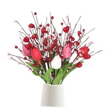 12Pcs Artificial Tulip Flower Stems Wedding Valentine's Day Red White Pink