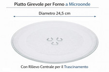 Plat En Verre Rotatif De 24,5 Cm Pour Four À Micro-ondes LG Avec Relief Pièces
