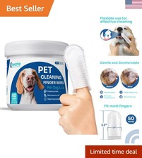 Gentle 50 Count Pet Ear Cleaning Wipes for Dogs Cats Removes Dirt Wax