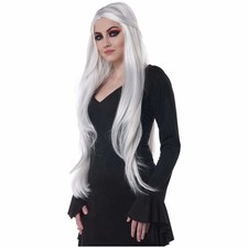 Extra Long Cosplay White Witch Medieval Gothic Adult Womens Costume Wig