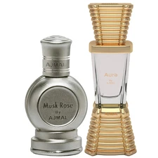 AJMAL Musk Rose and Aura Concentrated Perfume Oil 12 ml + 10 ml Pack of 2