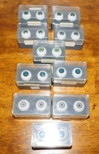 10 Pairs Vintage Plastic Doll Eyes Porcelain Doll 22mm Green Blue Violet Japan