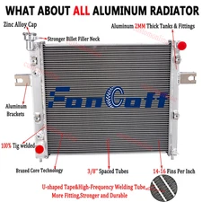 CU2262 Aluminum Radiator 3-Row Fit Jeep Grand Cherokee 4.0L L6 1999-2004 Fongoff