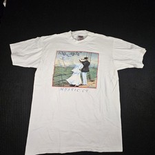 Vintage 1990 Sail Away Mystic CT T-Shirt Oneita Power-T XL White Nautical Yacht