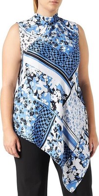 HUGO BOSS Women's Blouse Top Casanda, Open Style 981, Blue, Size  EU 46 / XXL