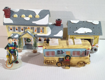 The Griswold Holiday House Set with Garage RV and Fire it up Figure Non Lightup