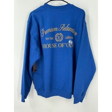 Vans Outdoor Relaxation Crew Blue Graphic Sweatshirt Loose Fit Men's Medium