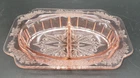 Jeannette “Adam” Pink Depression Glass Divided Relish Dish 1930s Vintage Oval