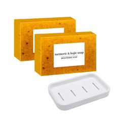 Lemon Turmeric Soap Tablets with Soap Box, Le...