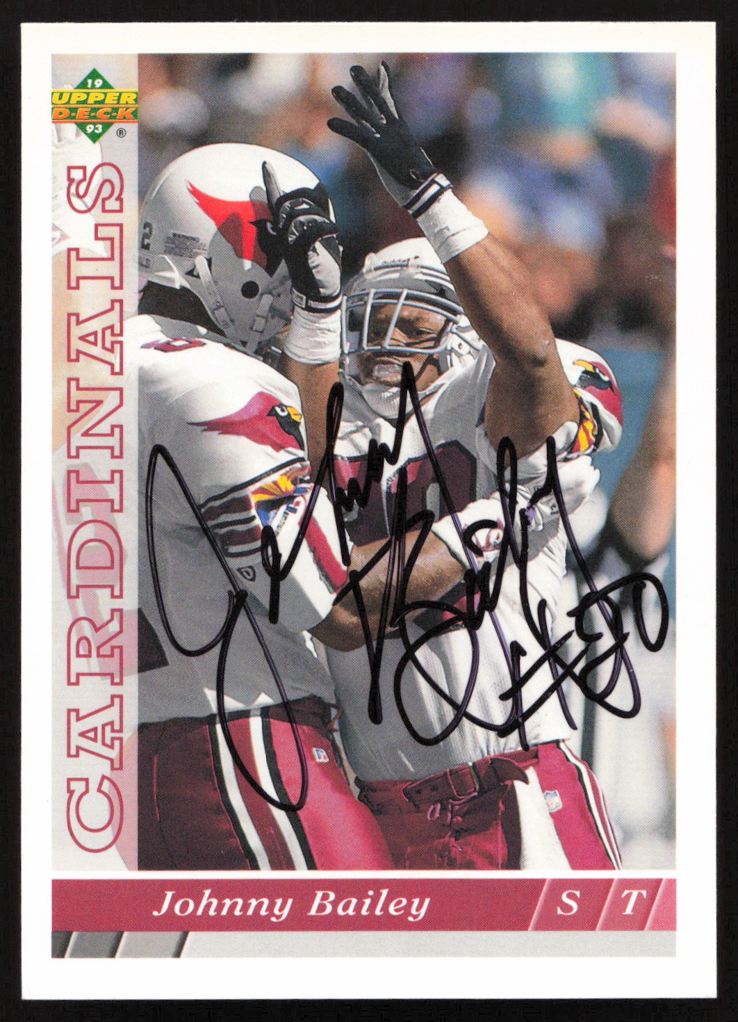 Johnny Bailey Signed 1993 Upper Deck Card 391 Arizona Cardinals