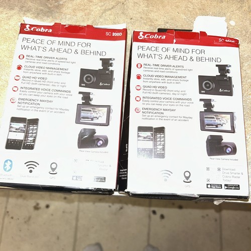 Cobra SC 200D Dual View Smart Dash Cam + Rear Camera – 2K HD, WiFi, GPS – NEW - Picture 2 of 4