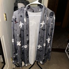 Cárdigan para mujer Halloween Ghost frente abierto tejido abrigo suéter top