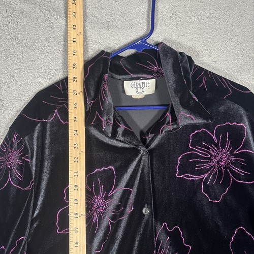 VNTG Cervelle Top Women’s 2X Velvet Black Shimmer Purple Fairy Whimsigoth Goth - Picture 7 of 16