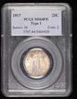 1917 P Quarter Dollars Standing Liberty Quarter PCGS MS-64 FH Type 1