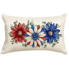 4th of July Patriotic Throw Pillow 20" x 12" Pack of 1 Red White and Blue