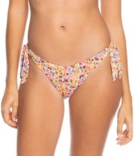 Roxy Womens Cheeky High Leg Bikini Bottom Pastel Rose Floral XL Swimwear Beach