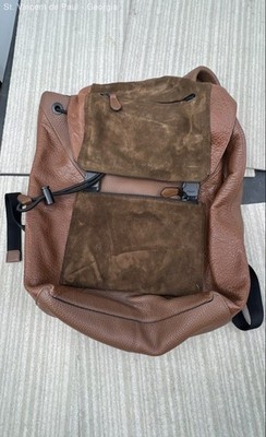 Coach Manhattan Pebbled Leather and Suede Backpack Saddle Brown Bookbag Backpack