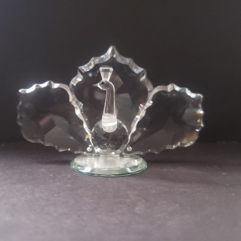 Hand Blown Glass - Peacock (Clear)