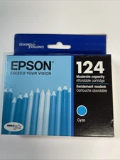 Epson 124 Ink Cartridge cyan Open Box Sealed Cartridge Exp 05/2023