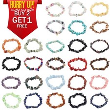 Crystal Gem Bracelets - Semi Precious Stone Crystal Chips Buy 2 get 1 FREE