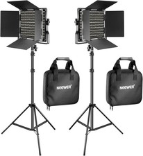 2 Pack Bi-Color 660 LED Video Light and Stand Kit with Dimmable 3200-5600K CRI