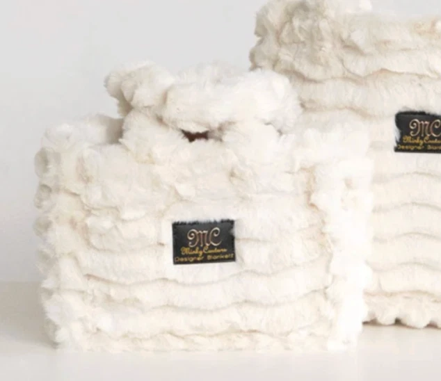Minky Couture Annie Ripple Plush Faux Fur Handbag - Cream NEW! MSRP $110 - Image 3 of 4
