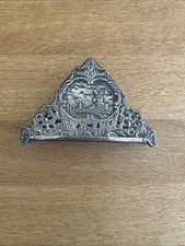 Vintage windmill repousse GERO 90 silver plated napkin holder display piece HTF
