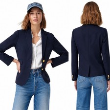 J.Crew Dalton Blazer Jacket Navy Italian Stretch wool Tollegno 1900 size 2