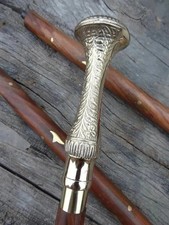 Victorian Brass Handle Wooden Walking Stick Nautical Cane 36" Handmade India