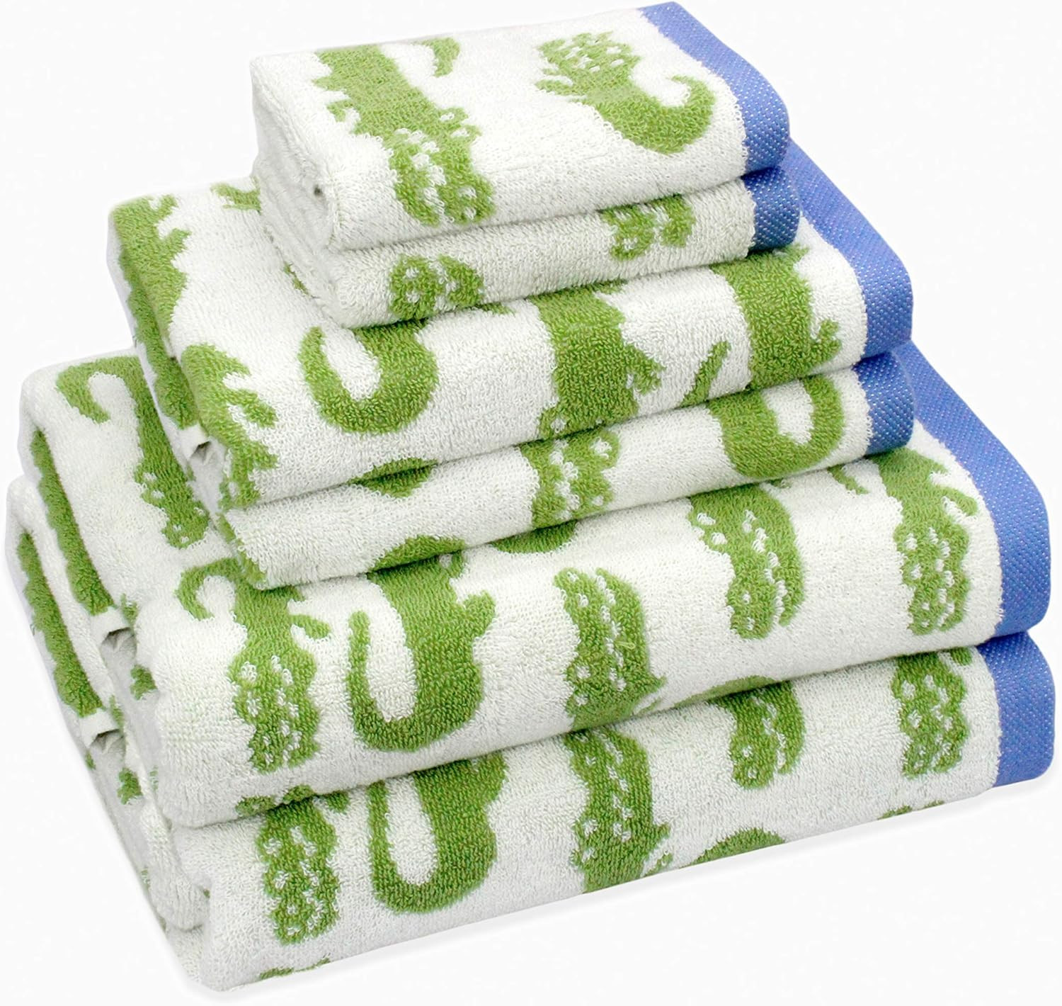 Set - Bath Time In A While Crocodile- 2 Bath Towels, 2 Hand 