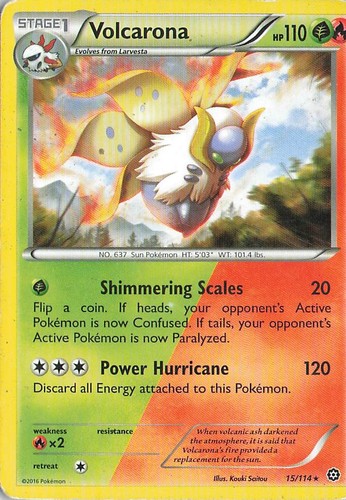 Volcarona 15/114 Rare Steam Siege Pokemon Moderately Played (L1)