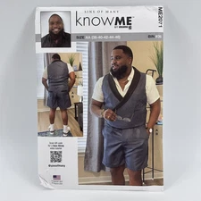 Know Me By Mimi G Sewing Pattern Mens Vest Shorts Uncut Size AA 38-46 ME 2071