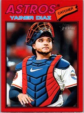 2026 Topps Heritage Yainer Diaz Houston Astros Base Card Red Border SP #219