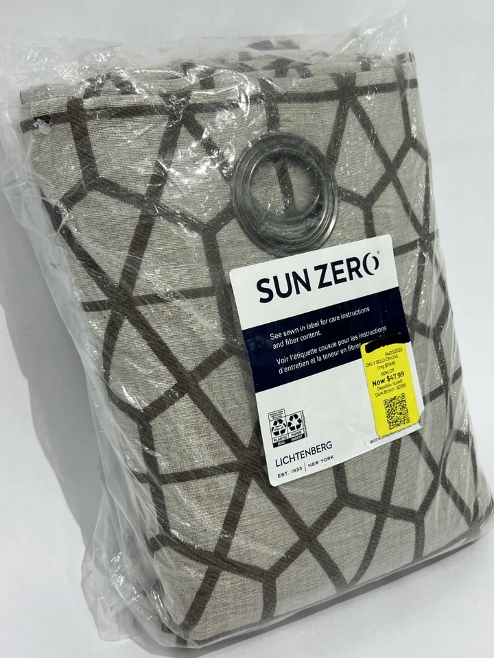 Sun Zero Verve саржи мозаика тепловой затемнения люверс занавески панели 52 x 95 новый - Изображение 3 из 4