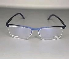 OVVO Optics 5021 Sailor Blue Semi Rimless Titanium Eyeglass Frame 54/18/135