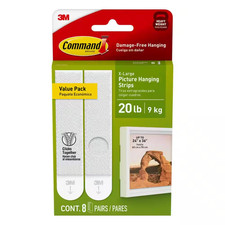 Command Picture Hanging Strips Heavy Duty Wall Hangers 20lb 16 Strips White 1.05 per strip