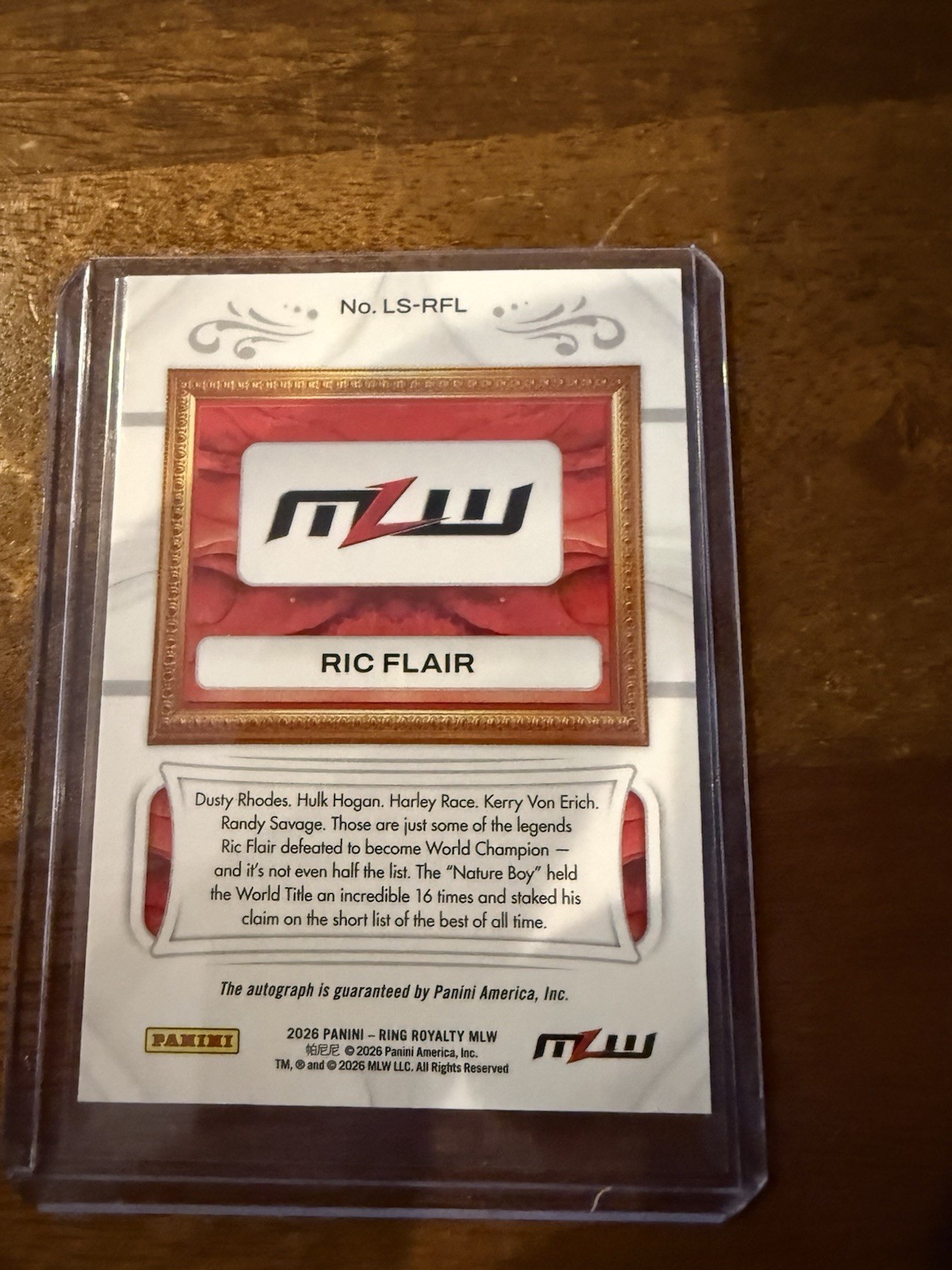 2026 MLW Ring Royalty Ric Flair Signed Auto view 2