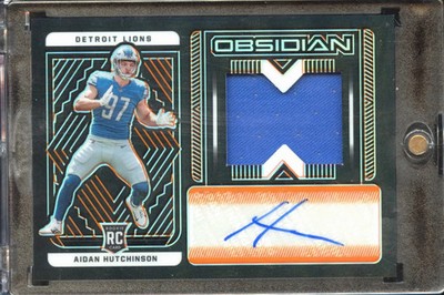 Aidan Hutchinson 2022 Obsidian Auto Autograph Patch RC 11/99 Detroit Lions
