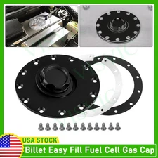 Black Gas Fuel Filler Cap Flush Mount 12 Bolt Fuel Cell Tank Cap Aluminum☆