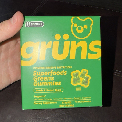 U Snacks grüns Superfoods Greens Gummies Vegan Gluten-Free Strawberry 60 Ct