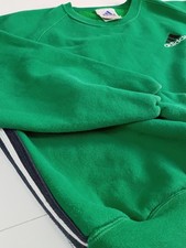 Vintage 90  s Adidas Green Black/White Stripes Crewneck Sweatshirt Size XL Y2K